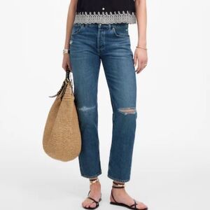 NWT Madewell Dean Easy Straight Crop Jeans